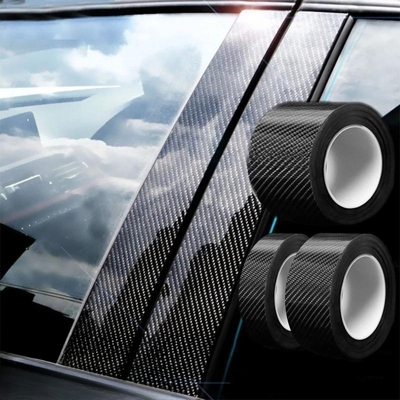 3D Carbon Fiber Car Sticker Protector Strip Car Door Sill Side Mirror Anti Scratch tape Waterproof Protect Film