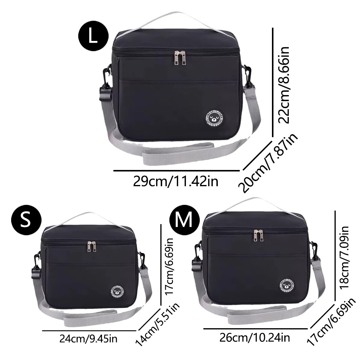 Borsa da pranzo portatile Scatola termica per alimenti Scatola da pranzo resistente e impermeabile per ufficio con custodia isolata con tracolla