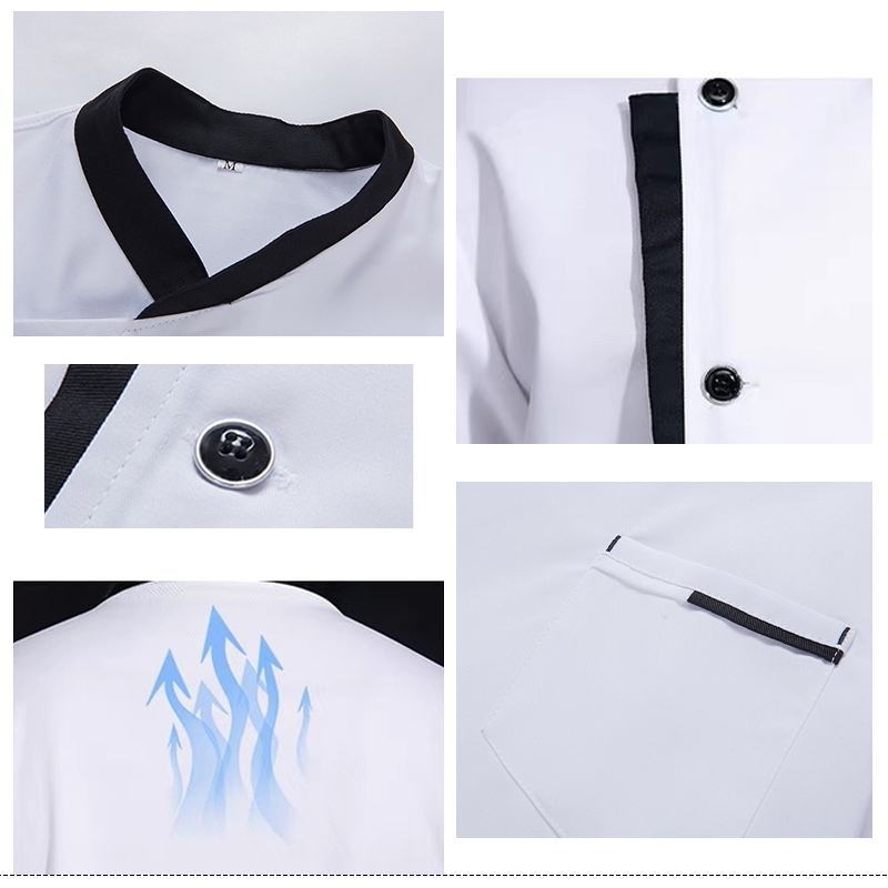 Uniforme da chef estiva Cucina Hotel Cafe Cucina Abiti da lavoro Camicia a maniche corte Catering Giacca da cuoco Top per uomo donna