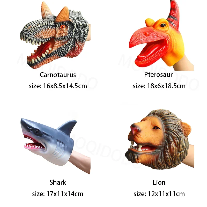 ตุ๊กตาหุ่นมือไดโนเสาร์ของเล่น T-Rex Dino Jurass Shark Tiger Park ตุ๊กตาไดโนเสาร์ Worlds Soft Plush ของเล่นสําหรับเด็กของขวัญ