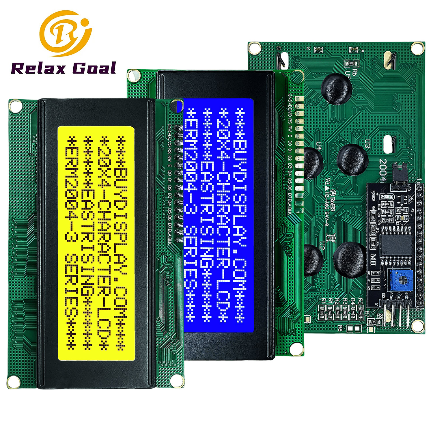 LCD2004A I2C/IIC LCD Display Module 20x4 Character HD44780 LCD I2C 2004A Serial Interface Adapter Blue/Green Screen for Arduino