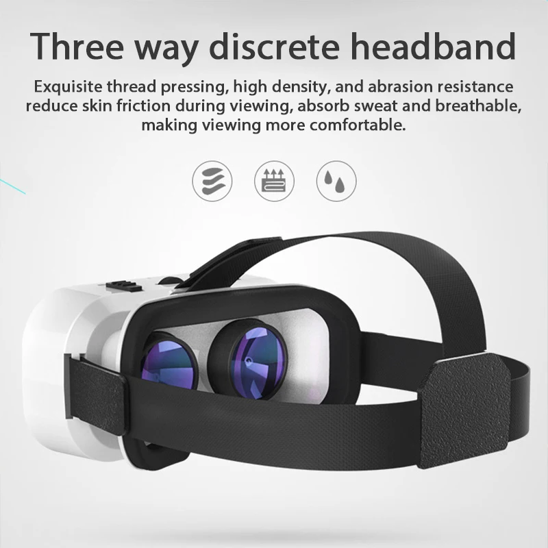 G05 3D VR SHINECON okulary zestaw słuchawkowy montowane na głowie wirtualna rzeczywistość regulowane okulary VR dla inteligentnych telefonów z systemem Android o przekątnej 4,7-6,3 cala