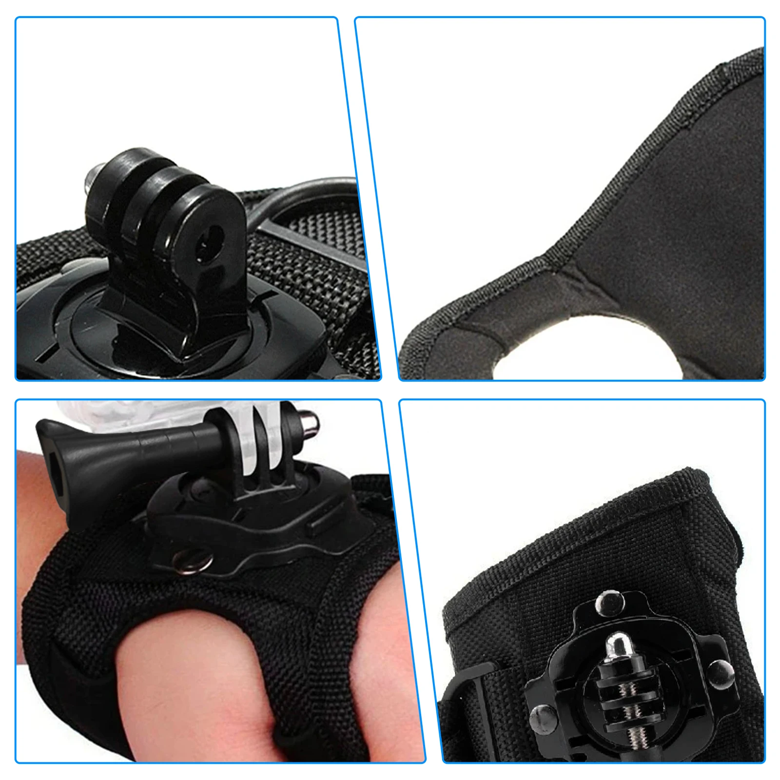 360° Rotation Hand Strap Mount For GoPro Hero 12 11 10 9 8 7 6 5 Hand Glove Wrist Strap Mount For SJCAM Insta360 X2 X3 DJI Osmo