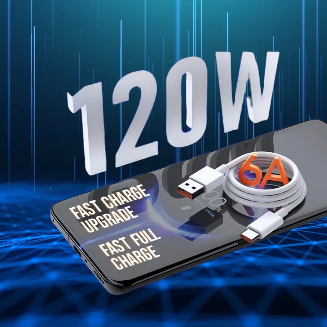 Оригинальное зарядное устройство Turbo Fast, 120 Вт, настенный адаптер Hypercharge, USB 6A, кабель типа C для Xiaomi 13 12 11 Ultra Redmi