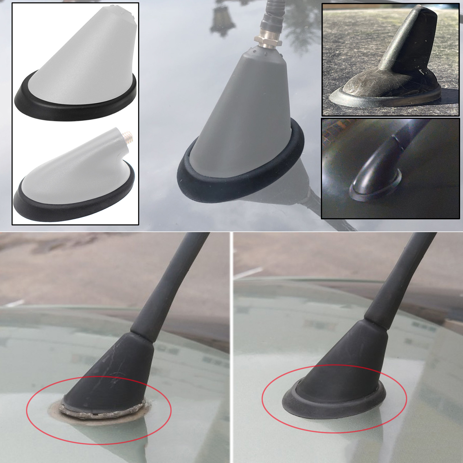 Vw ゴルフ 3 4 5 ボラジェッタパサート B5 ポロ 6N アウディ A3 8L A4 8D A6 C4 ルーフマストホイップ空中アンテナベースガスケットシールパッドカバー