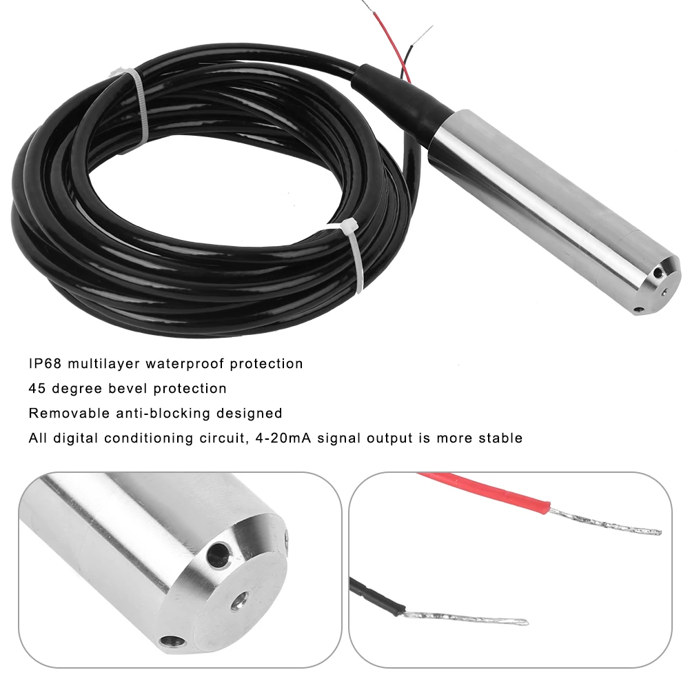 Sensor de nivel de agua TL‑ 136, transmisor de nivel de líquido, Detector, 24VDC, 4-20mA de salida