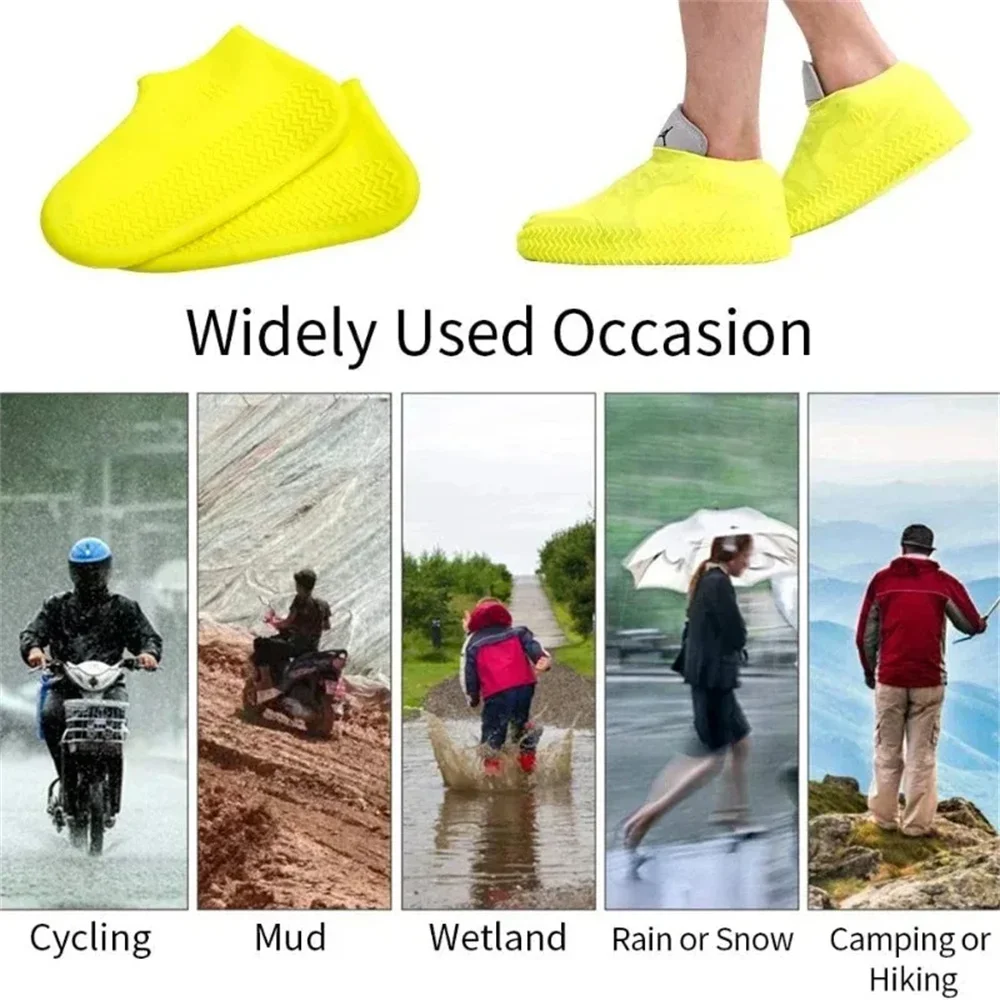 Capas para sapatos de chuva, à prova d'água, reutilizáveis, antiderrapantes, capas para calçados de chuva ao ar livre, adultos e crianças, para sapatos, botas, capa protetora