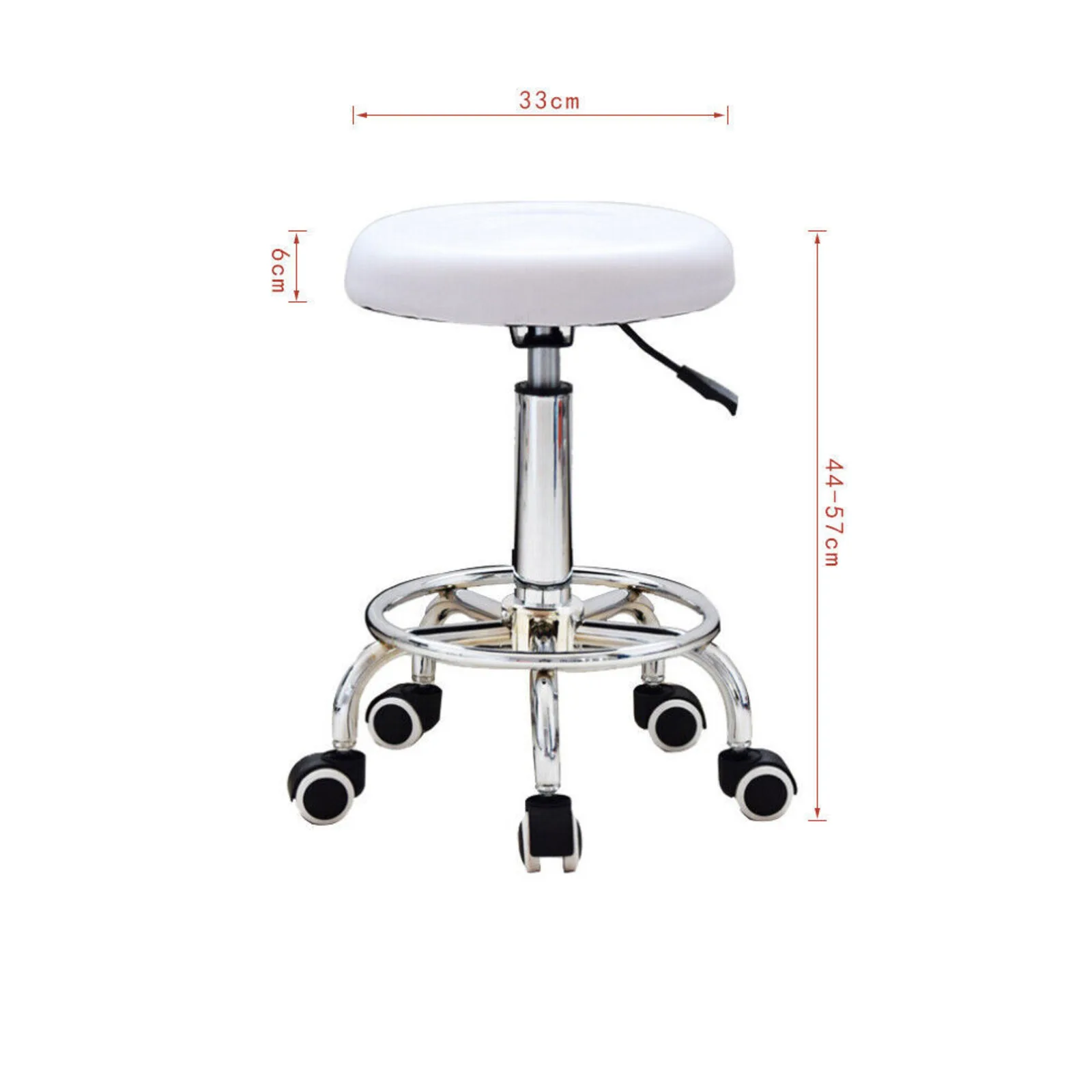 Taburete de Bar ajustable para salón, silla giratoria de tocador hidráulico, masaje de tatuaje, Spa con 5 ruedas
