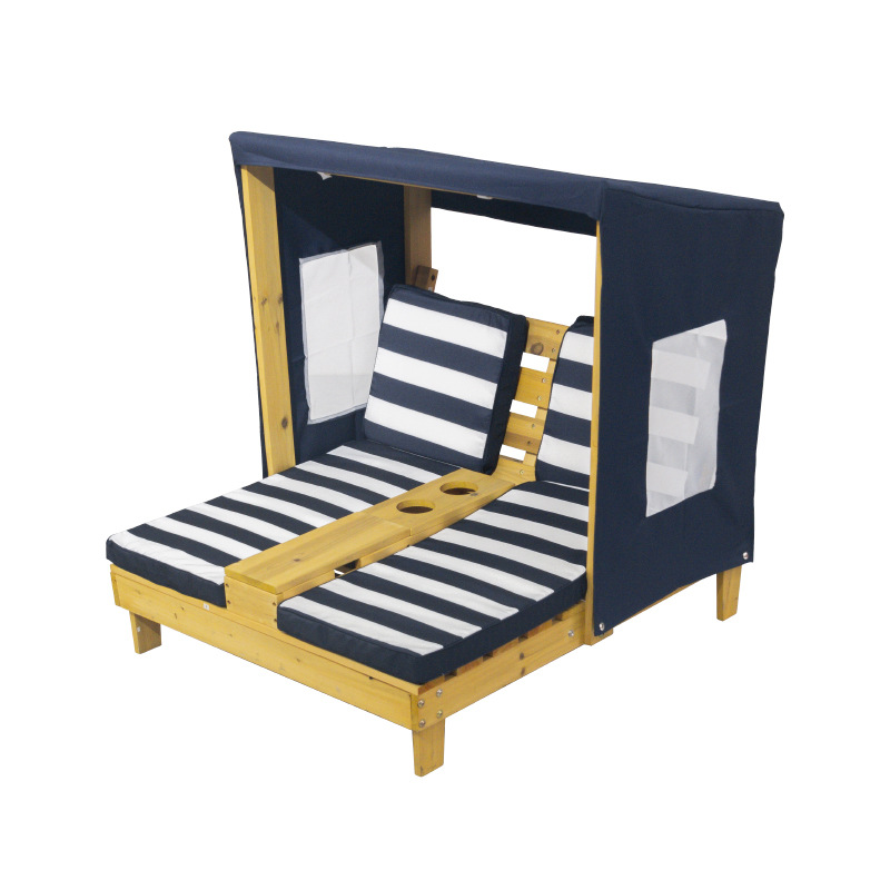 Kids Beach Lounge Chair - Outdoor Foldable Sofa With Backrest, Double Seat For Kindergarten & Pet Lounging