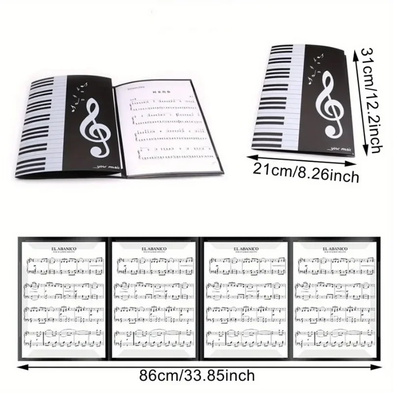 4 Pages Expand Music Folder A4 6 Pockets Music Storage Sheet Big Piano Score Folder Writing Modification Modify Sheet Music