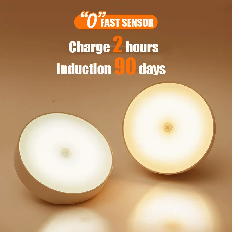 Xiaomi Night Lamp With Motion Sensor Night Light Rechargeable Wireless Led 88° Rotating Magnetic For Kitchen Room Bedside Table