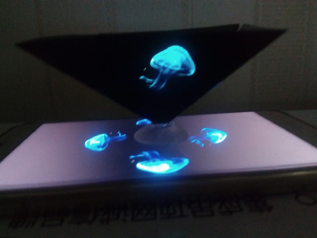 3D Hologram Pyramid Display Projector Video Stand Universal For Smart Mobile Phone