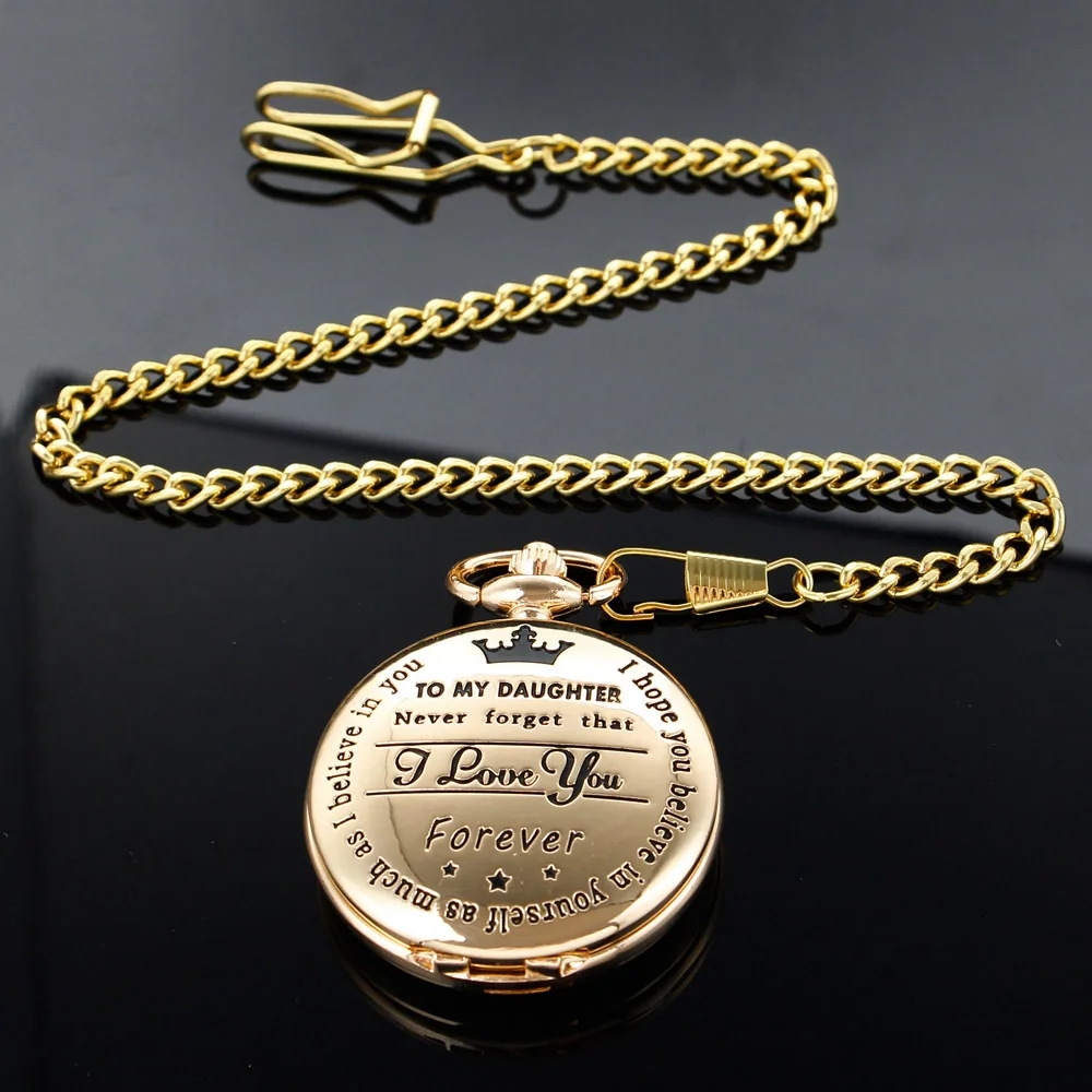 Кварцевые карманные часы для моей дочери с лазерной гравировкой