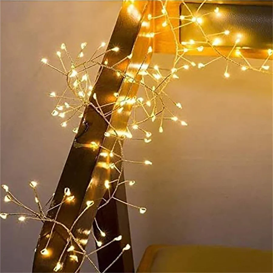 3 x 3 m, 1000 LEDs, Feuerwerkskörper-Fenstervorhang, Licht für den Außenbereich, Weihnachts-Cluster-Vorhang, Lichterkette, Weihnachts-Eiszapfen-Licht für den Urlaub