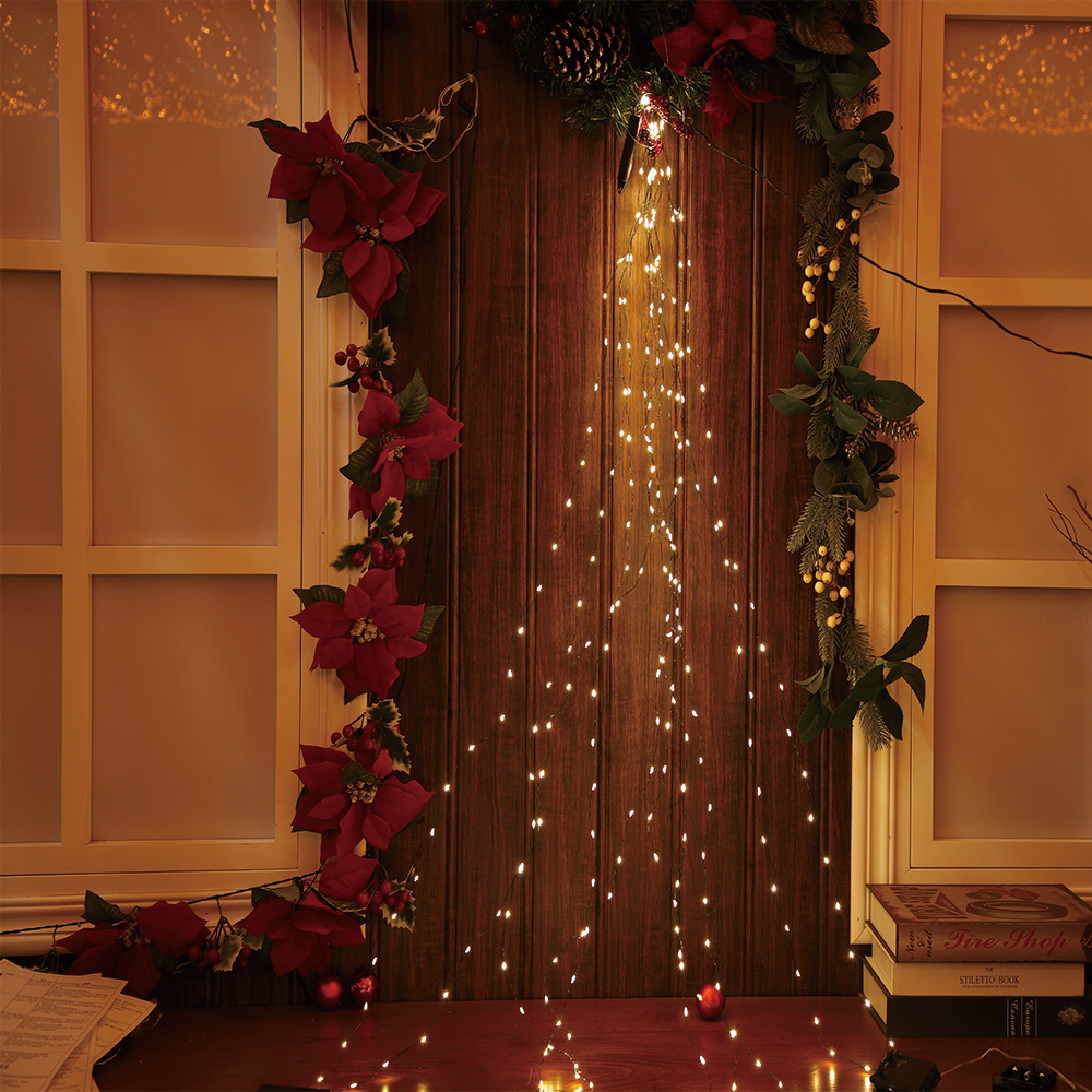 Led Waterfall Lights 2M Outdoor Tree Garlands Green Garden Christmas Fairy String Lanterns Waterfall Bedroom Wedding Decoration