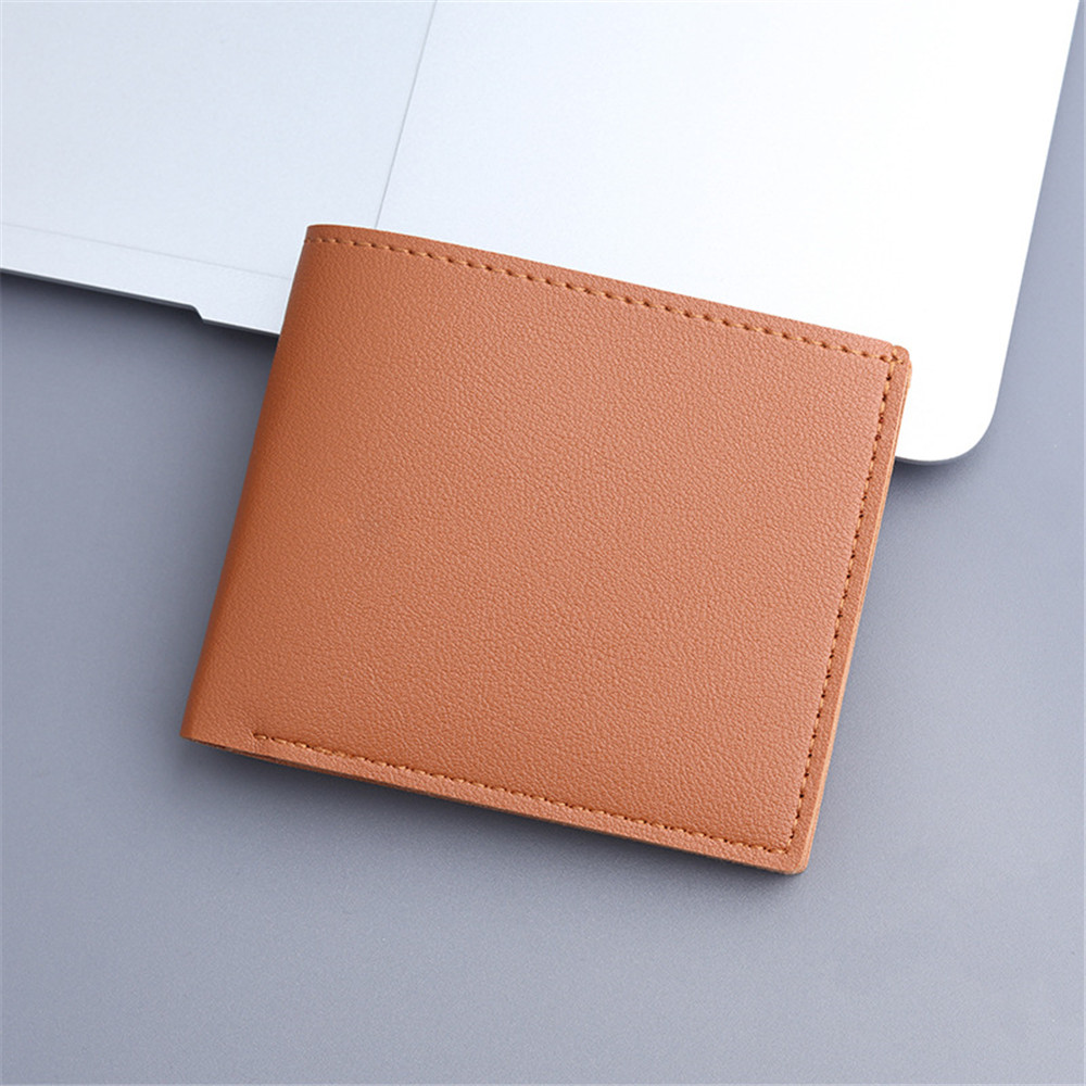 Fashion Men Short PU Leather Wallet Simple Solid Color Thin Male Credit Card Holder Small Money Purses Business Foldable Wallet