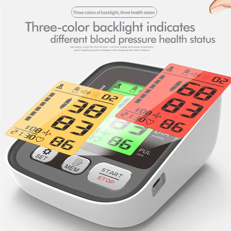 JianYouCare Màn Hình LCD Kỹ Thuật Số Cánh Tay Tensiometers Áp Đồng Hồ Đo Nhịp Tim Lớn Vòng Bít Máy Đo Huyết Áp Di Động Tonometer