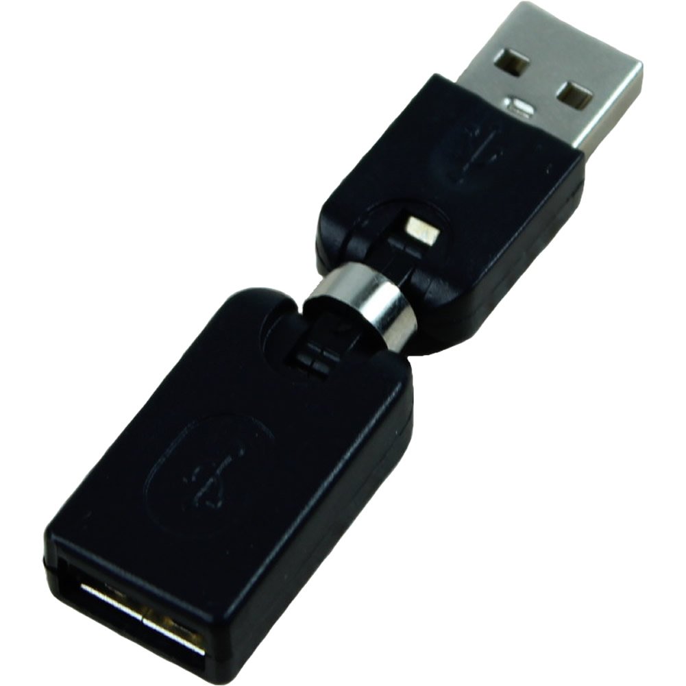 Adaptador de extensión de ángulo de rotación de 2,0 grados, USB 360 macho a USB hembra negro