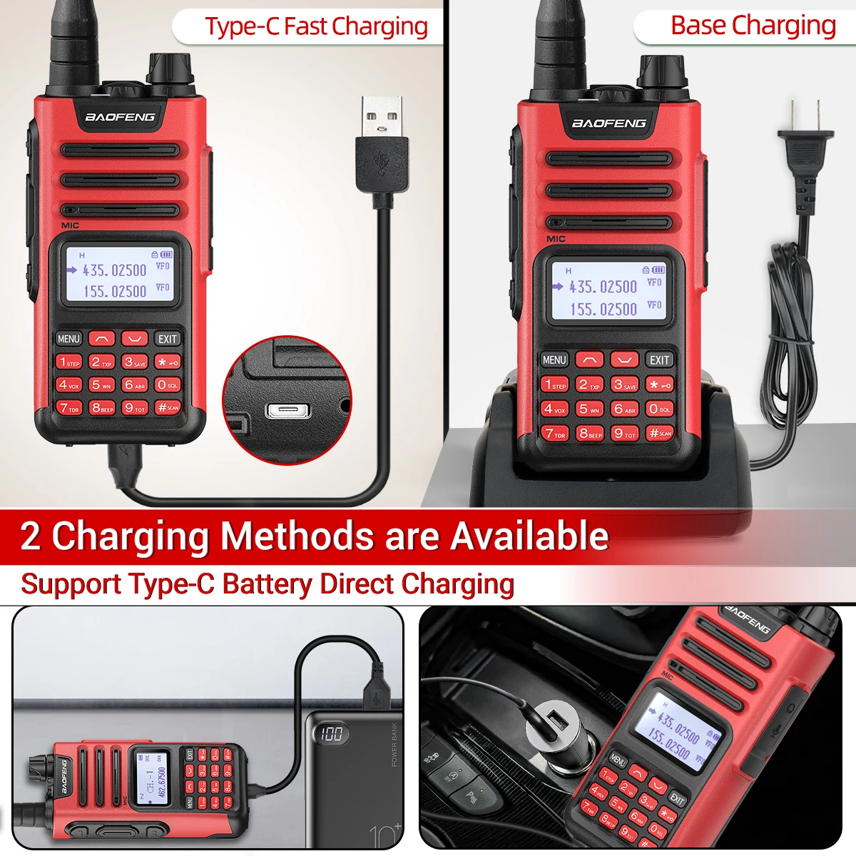 BAOFENG Walkie Talkie UV-13 Pro V2 Hochleistungs-Typ-C-Ladegerät VHF UHF Wasserdichtes Upgrade des UV-5R-Funkgeräts