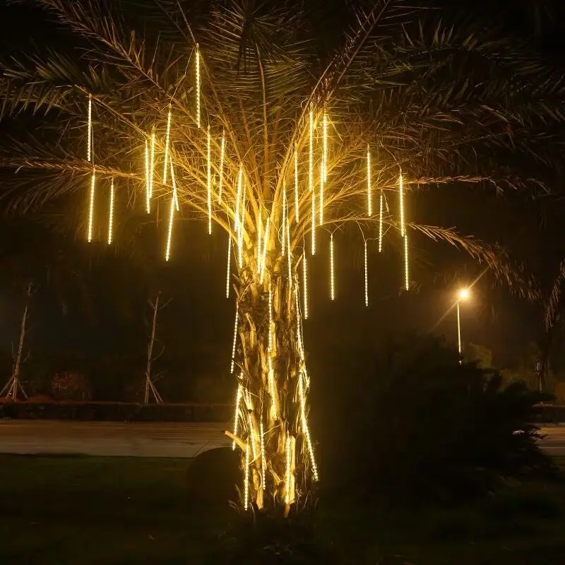 1pc 50cm led chuva de meteoros luzes de chuva à prova dwaterproof água caindo gota de chuva luz da corda de fadas para festa de natal decoração do pátio