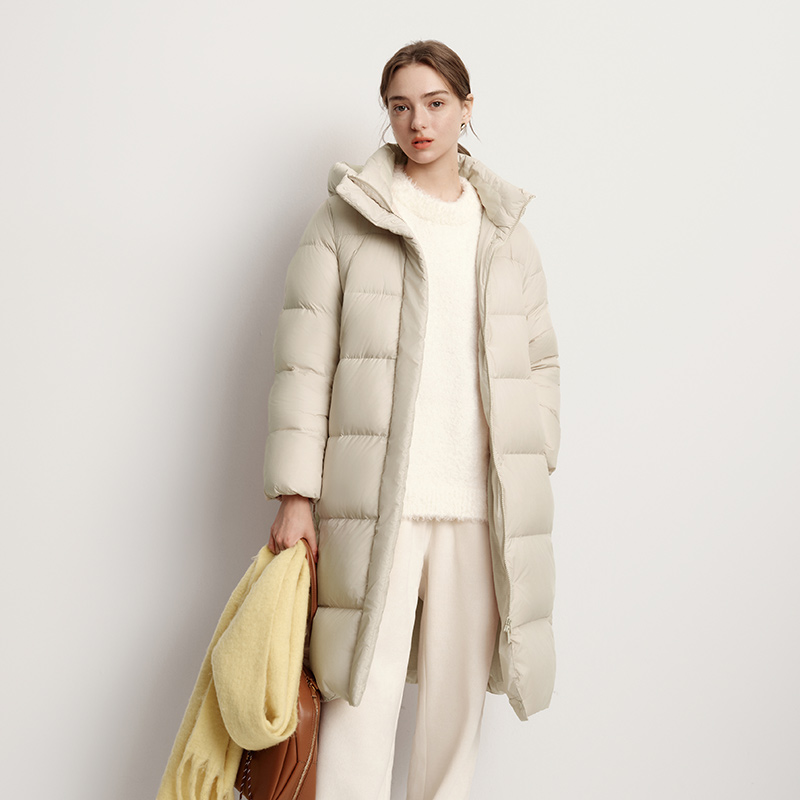 Semir jaqueta feminina inverno longo 90% pato para baixo impermeável à prova de óleo mancha 2025 novo sólido com capuz roupas de inverno mulher