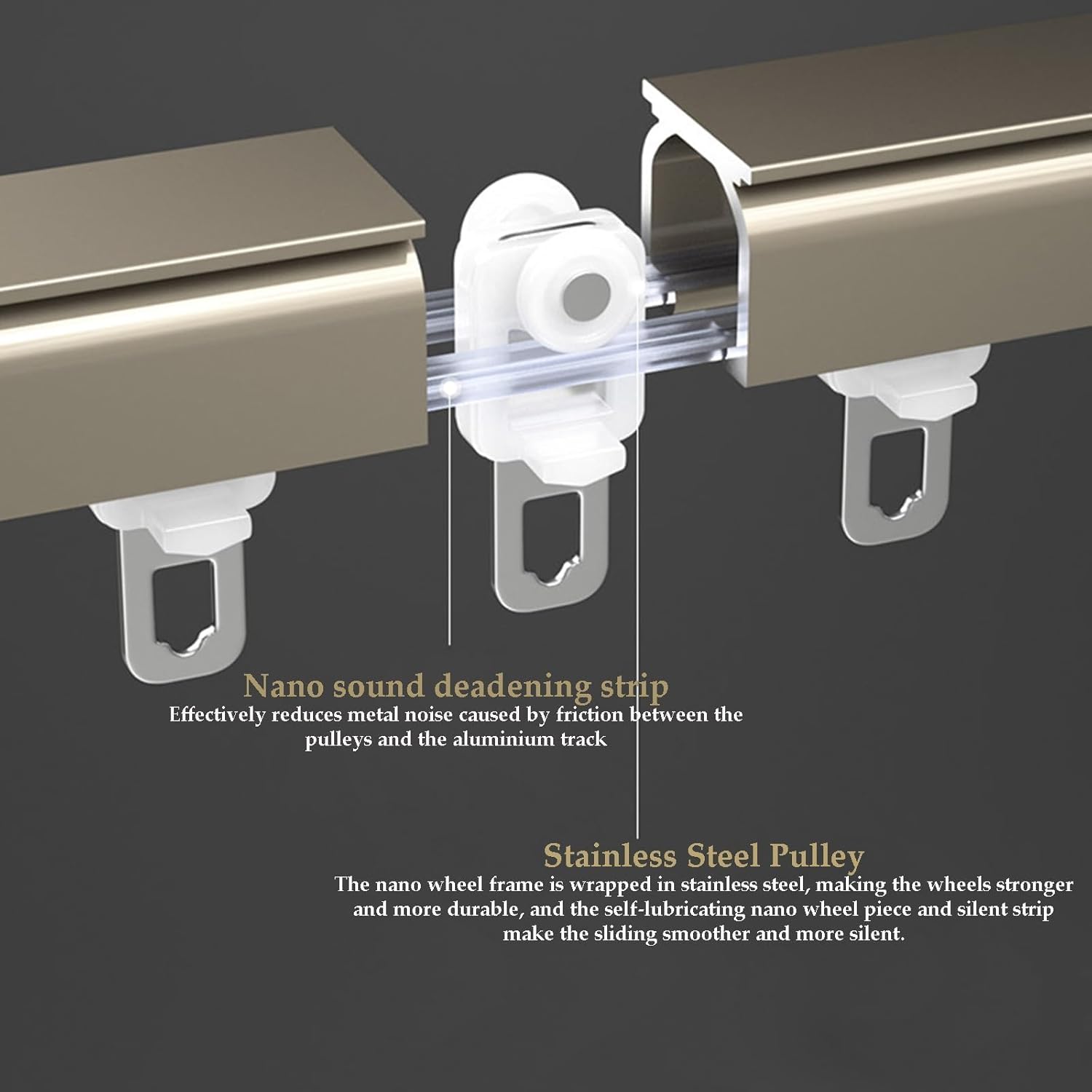 de cortina flexible y resistente, montaje en techo o pared para separadores de habitaciones y cortinas