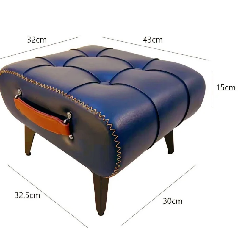Stołek do przewijania butów, próg do drzwi, miękka torba do salonu, minimalistyczna sofa, podnóżek, lekka luksusowa skórzana grafika, niski stołek