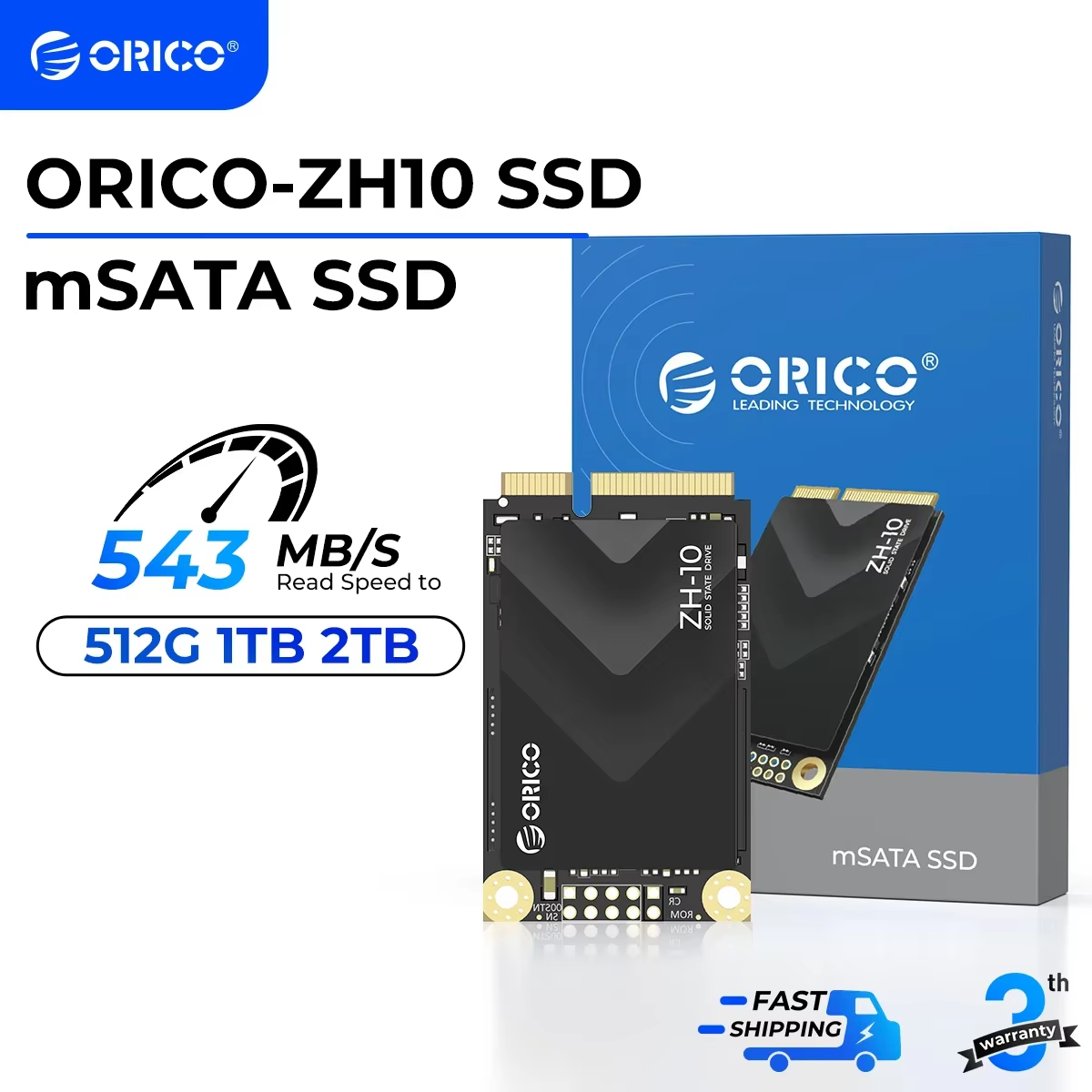 ORICO mSATA SSD SATA III 6Gbps 3D NAND Unidad interna de estado sólido 128GB 256GB 512GB 1TB 2TB para computadoras portátiles Ultrabooks Desktop-ZH10
