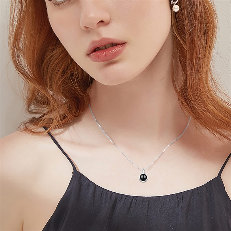 カスタムフォトネックレス プロジェクションネックレス 写真付き I Love You 100言語 パーソナライズされたネックレス ジュエリーギフト 女性用