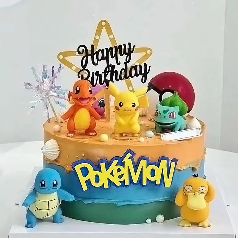 13 teile/satz Pokemon Kuchen Anime Figur Pikachu Party alles Gute zum Geburtstag Pokemon Kuchen Dekoration liefert Ornamente Junge Kinder Geschenk