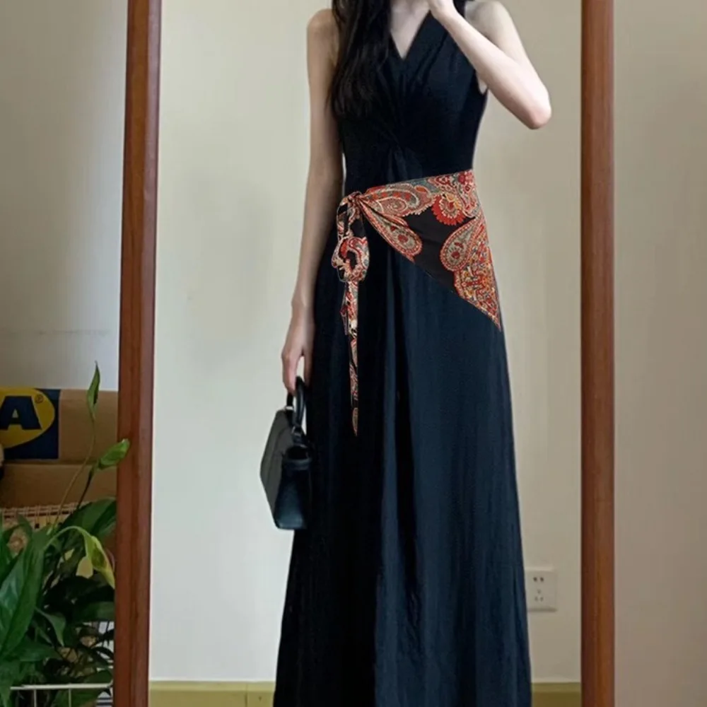 Ethnic Style Triangular Waistband Chinese Style Printing Floral Triangular Belt Jeans Decor Triangular Belt