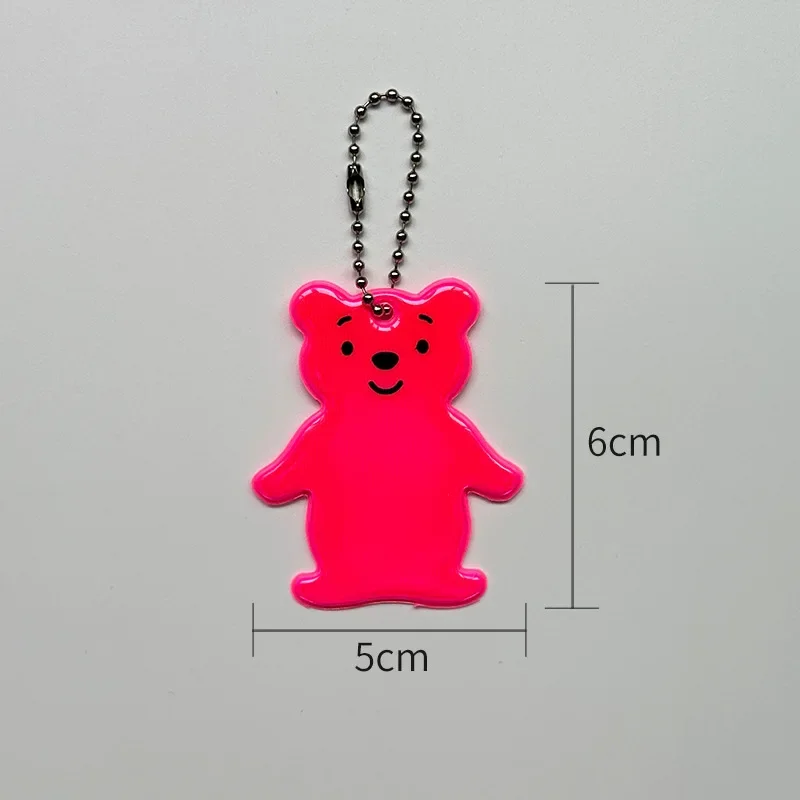 Cute Bear Outdoor borsa riflettente ciondolo Night Running ciclismo Car Warn Mark borsa per studenti portachiavi con ciondolo Glow in The Dark Sign