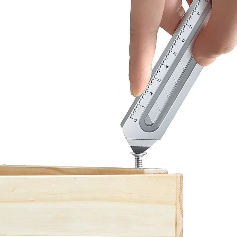 Coltello multiuso Taglierina per righello Coltello a scatto retrattile in acciaio inossidabile Coltello e lame Strumento di misurazione manuale