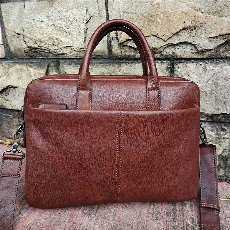 Vintage schwarz kaffee braun vollkorn gemüse gegerbt echtes leder männer a4 umhängetasche portfolio highend m6386