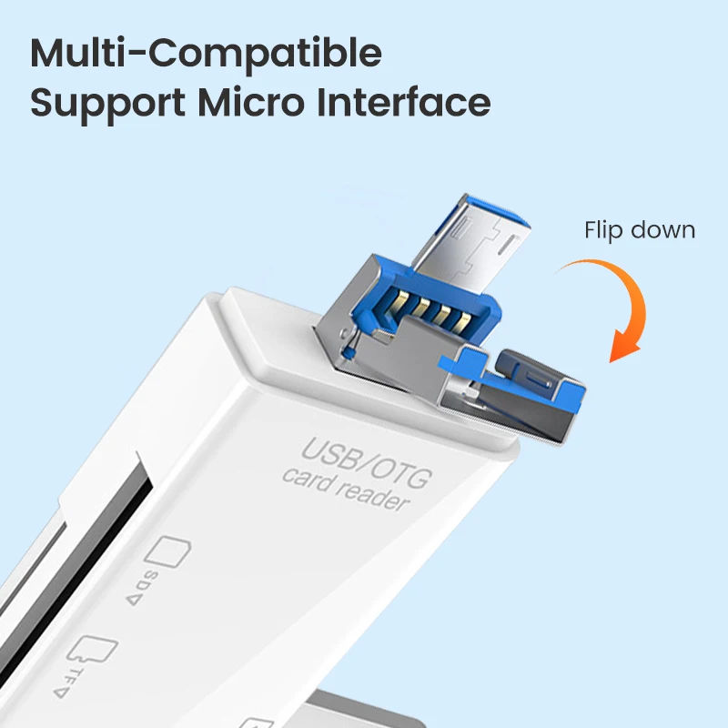 NNBILI OTG SD TF Tipo C Lettore di schede Micro SD Adattatore da tipo C a USB otg 6 in1 USB 2.0 Scheda TF Chiavetta USB Lettore di schede di tipo C