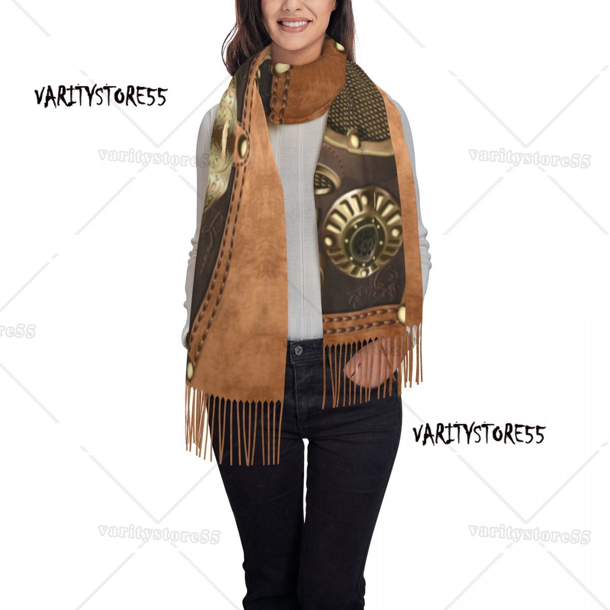 Fashion Steampunk Tassel Scarf Women Soft Fighter Pilot Shawls Wraps Female Winter Fall Scarves
