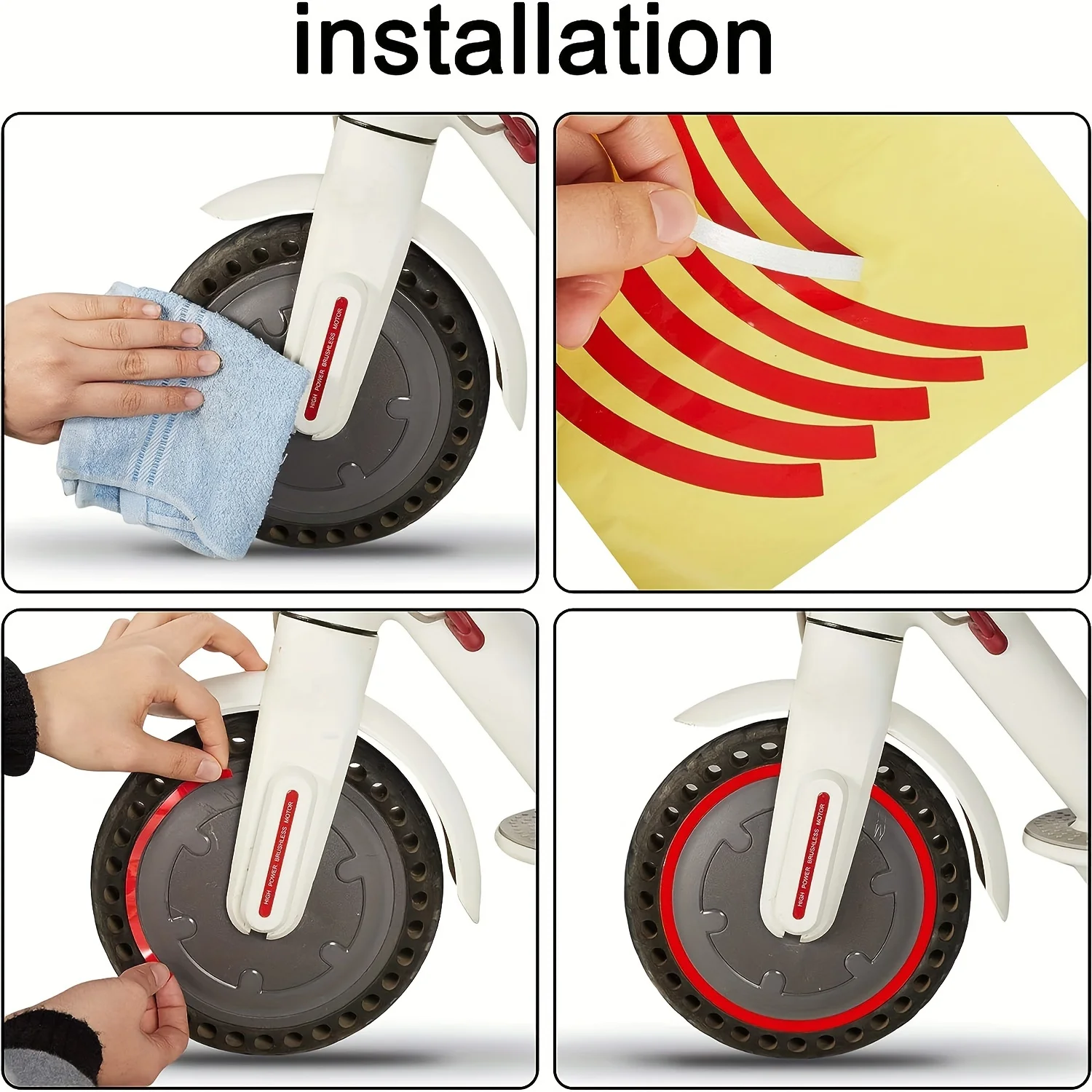 10 Stück reflektierende Roller-Aufkleber, wasserdichte reflektierende Radaufkleber für Ninebot Max G30 Elektroroller
