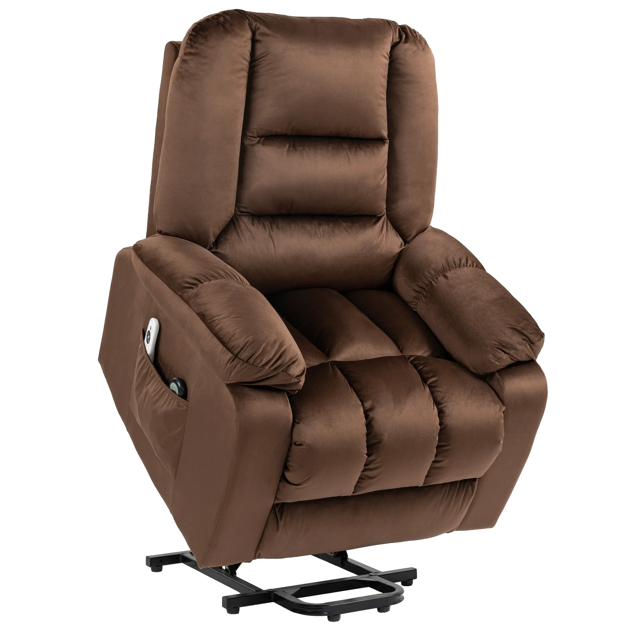 Electric Riser and Recliner Chair with Vibration Massage, Heat, Brown