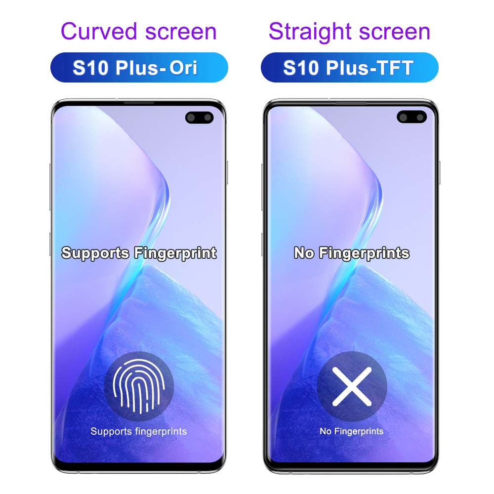 Pantalla LCD de 6,4 pulgadas S10 Plus para Samsung probada S10 + G975F G975U G975W G975 reemplazo del ensamblaje del digitalizador de pantalla táctil