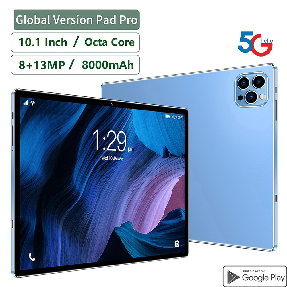 Novo 5g pad 10.1 Polegada tablets android octa núcleo 8gb ram 512gb rom 4g lte 5g wifi tablet pc cartão sim duplo display hd 8000mah