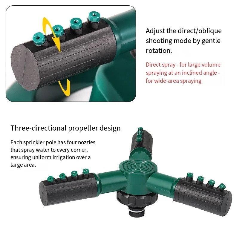 หัวฉีดสปริงเกลอร์ 360 องศาอัตโนมัติหมุนสเปรย์น้ําสวนสนามหญ้าสปริงเกลอร์อัตโนมัติสวนรดน้ําอุปกรณ์ชลประทาน