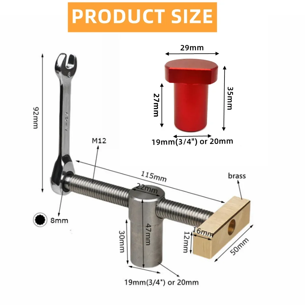 ไม้เดสก์ท็อปคลิปทองเหลือง Fast FIXED CLIP Quick FIXTURE ชุดเครื่องมือหนีบสําหรับ 19/20MM Hole Joinery ม้านั่งไม้เครื่องมือ