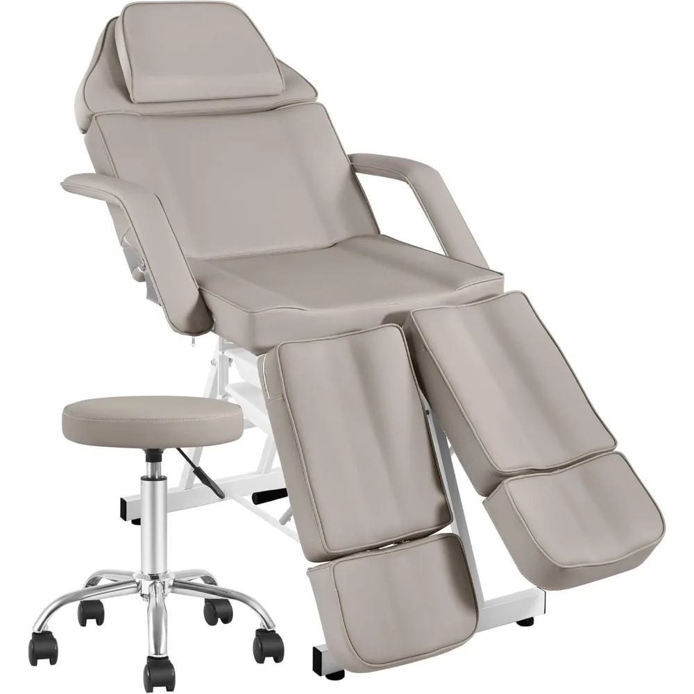 Tattoo Chair for Client Facial Chair Adjustable 73inch Facial Table Spa Bed with Stool for Beauty Tattoo