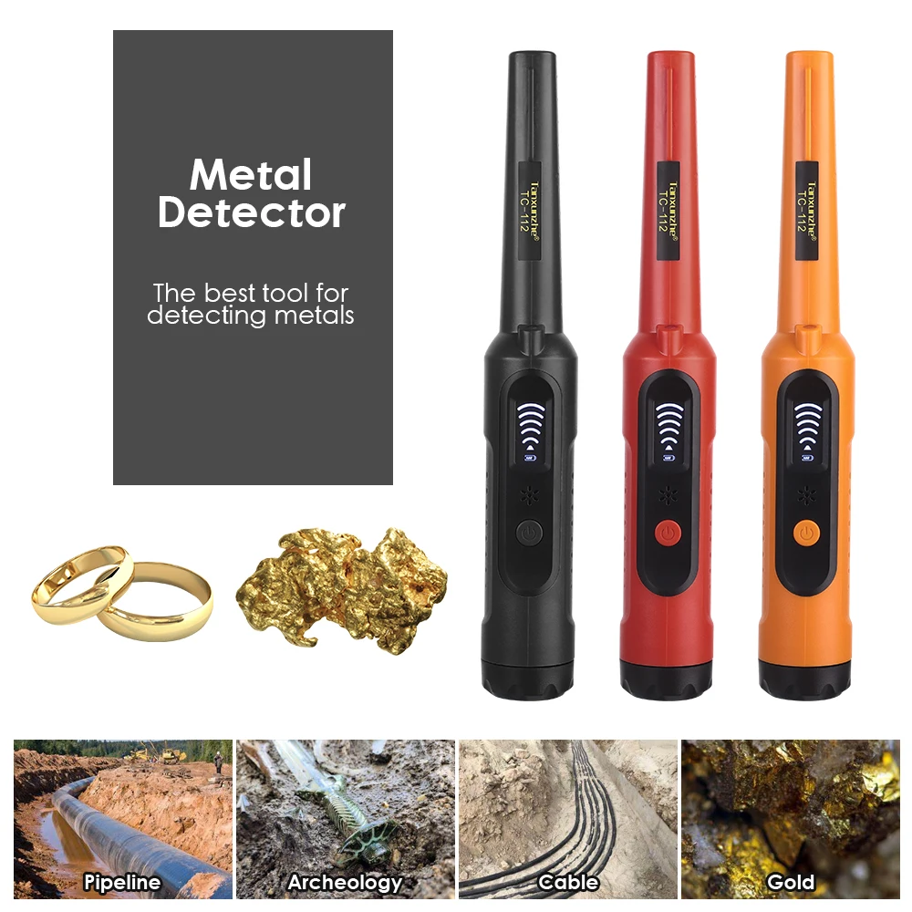 Pinpointer impermeável portátil profissional do detector de metais com 360 °   Tecnologia de varredura lateral para caça ao tesouro ao ar livre e busca de ouro