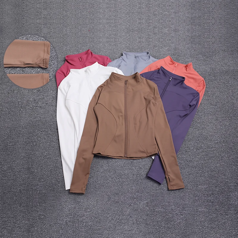 Chaqueta deportiva para mujer, camisa de manga larga, abrigo de entrenamiento, ropa de entrenamiento de gimnasia, ropa deportiva de Yoga
