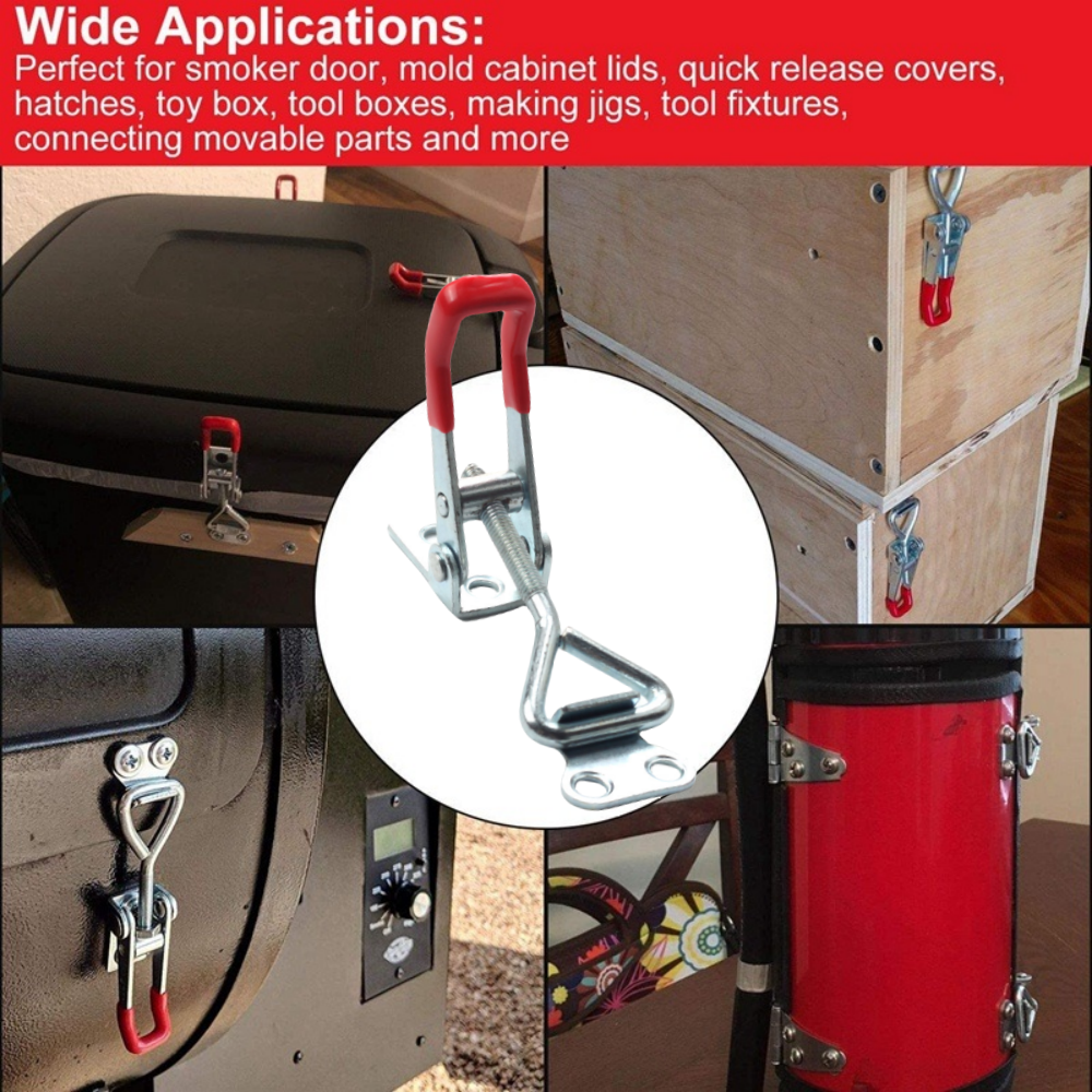 8 pçs ferro galvanizado/aço inoxidável ajustável alternância braçadeira captura fecho de liberação rápida braçadeira anti-deslizamento push pull toggle braçadeira