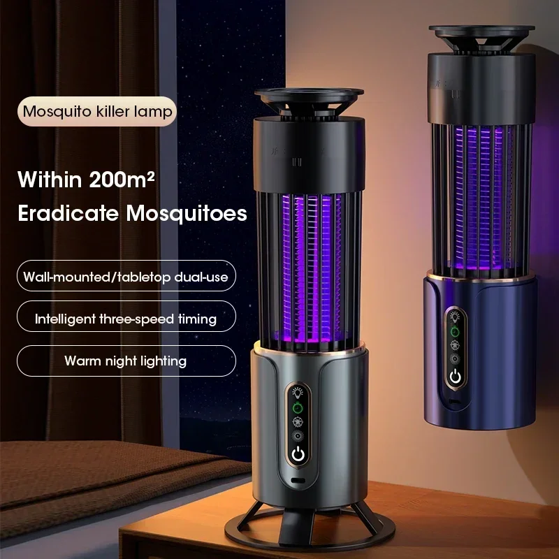 2025 Electric Mosquito Killer Lamp Insect Fly Trap USB Timing Mosquito Swatter Outdoor Insect Killer Repellent Camping Lantern