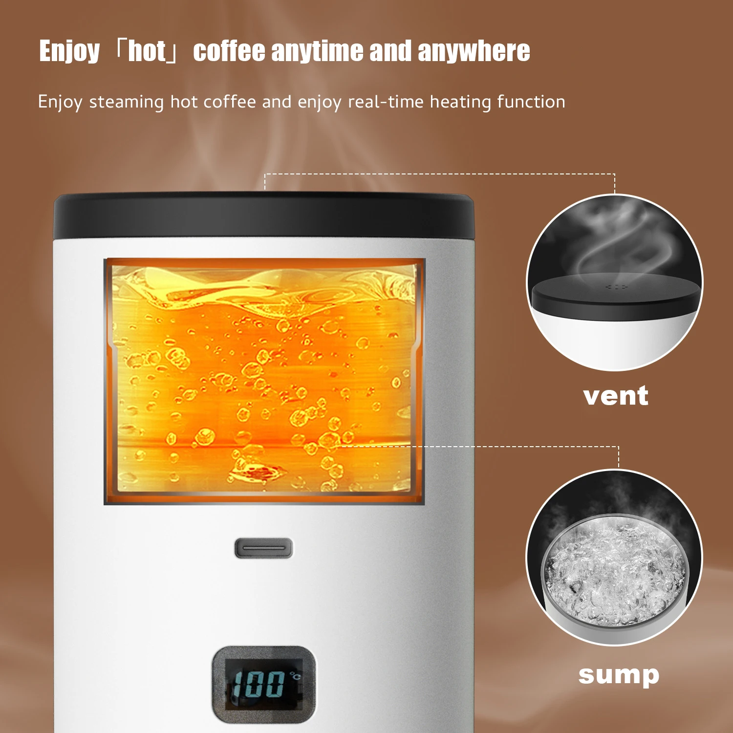 Cafetera portátil inalámbrica para acampar y coche, cafetera portátil con pantalla Digital, cafetera Espresso portátil 3 en 1