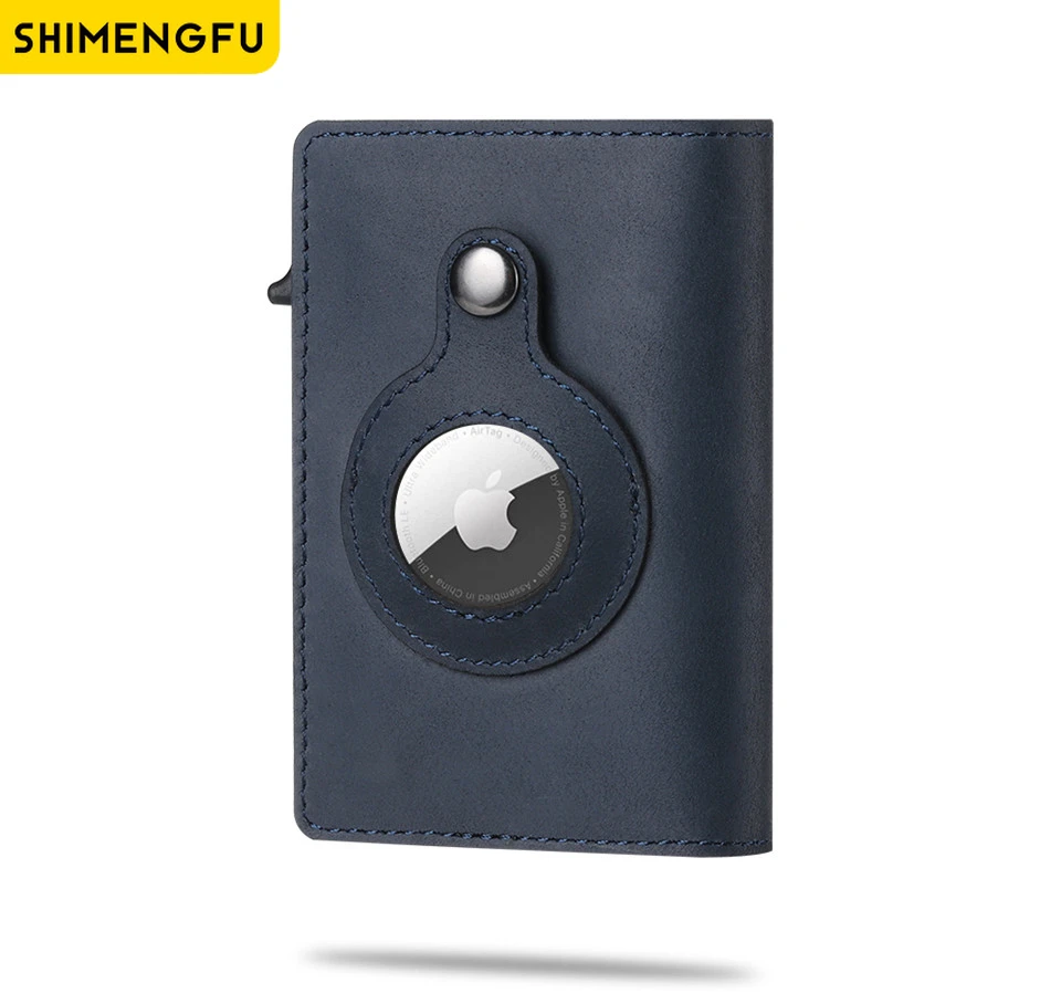 2025 para Apple Airtag cartera hombres fibra de carbono moda ID titular de la tarjeta de crédito Rfid Slim Airtag Slide cartera diseñador Cardholde