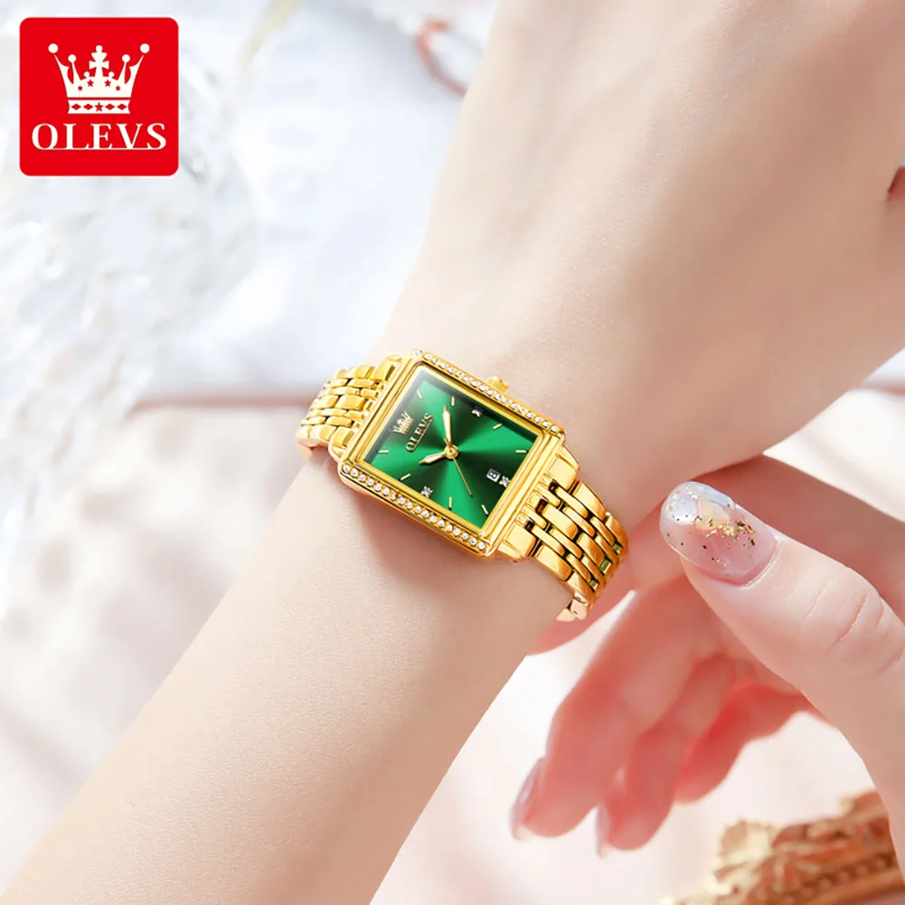 OLEVS 9995 Elegant ควอตซ์สุภาพสตรีนาฬิกาข้อมือ Auto Date แบรนด์เดิมนาฬิกาผู้หญิงหรูหรานาฬิกากันน้ํา 2025